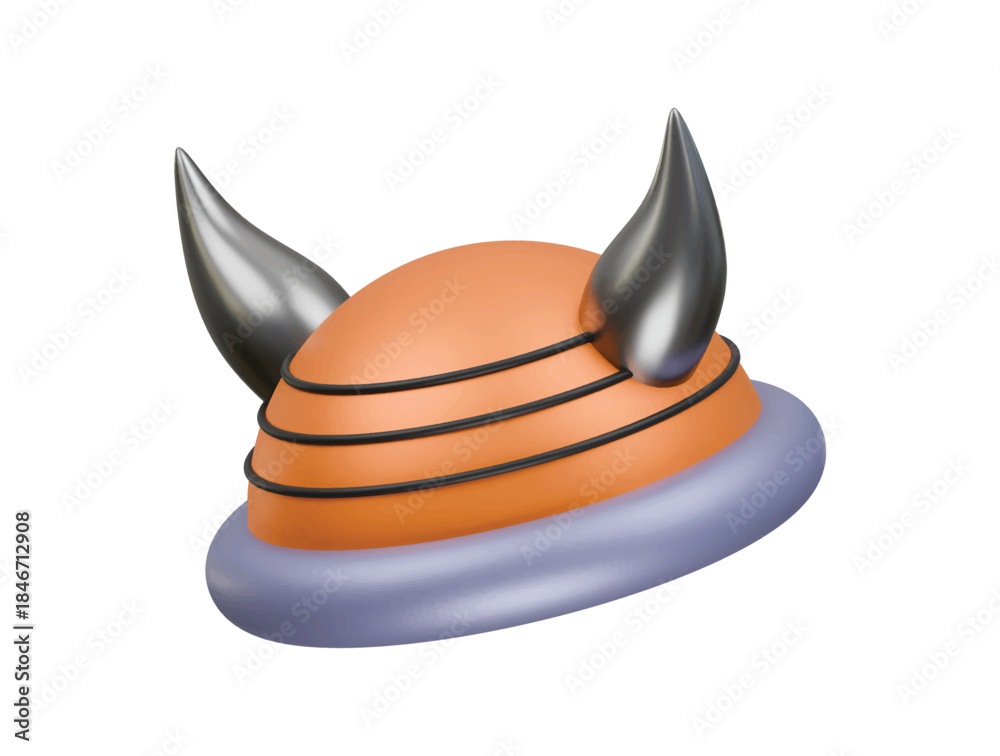 Fototapeta premium viking helmet icon 3d illustration render