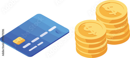 Credit card, finance, banking, payment, money, savings, wealth, transaction, gold coins, digital wallet, unds, financial growth