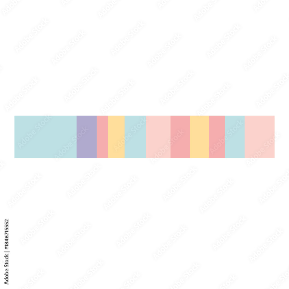 Fototapeta premium Cute pastel stripe block sticker icon, ideal for modern, soft themes, or illustrating calm, elegant, and minimalist decorative elements.