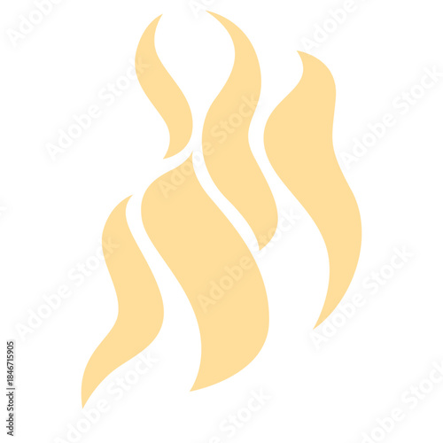 Cute yellow flame sticker icon, perfect for energetic, passionate themes, or illustrating bold, dynamic, and minimalist decorative designs.
