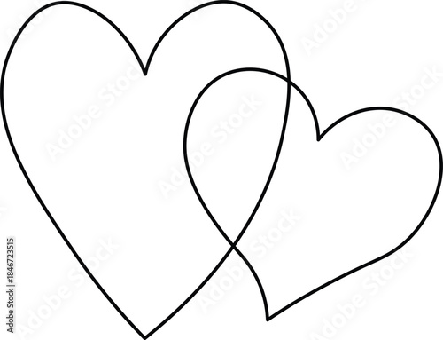 Two intertwined hearts symbol of love and connection. Intertwined hearts symbolizing eternal love and unit
