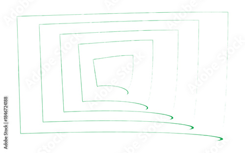 Distorted digital image of a staircase with glitch art effect