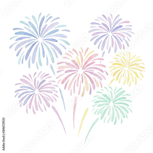 Colorful Fireworks Bursting Against Black Background for Celebrations and Special Events
