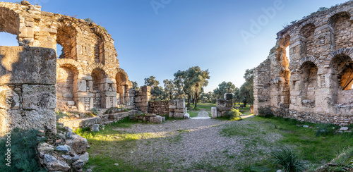 The Nysa Ancient City view in Sultanhisar Town of Turkey