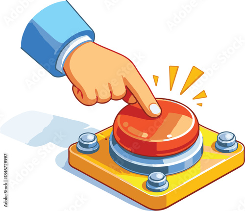 most popular push button concept 3d illustration - Creative vector