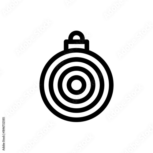 Round Target Christmas Ornament Icon