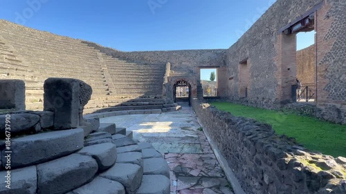 Inside the Ruins of the House of Octavius Quartius in Pompeji, Italy