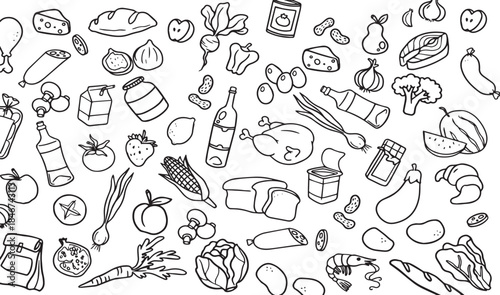 set of food icons, Vector Food Icon Design, Vector Food, Illustration Drawing, Set of Vector Food