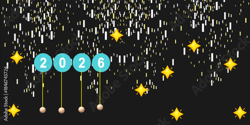 lack  new year minimal quote wallpaper. Happy new year template. New year celebration wallpaper design template.  Minimal festive celebration wallpaper template.