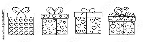 A collection of lovely heart-patterned gift boxes for celebrations and special occasions