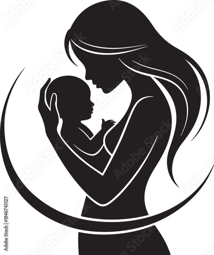 Motherhood Silhouette A Tender Embrace