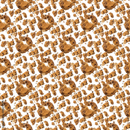 A delightful pattern featuring various cookie shapes on a white background.