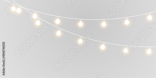 Festive holiday lighting with illuminated garland and warm glow png