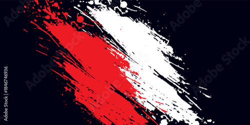 Aged gunge texture. Scratched black structure with red brush decorative illustration. Hand-drawn painted abstract background.vector illustrator