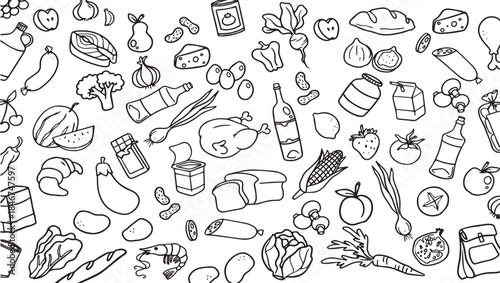 set of food icons, Vector Food Icon Design, Vector Food, Illustration Drawing, Set of Vector Food