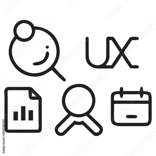 UX Line Icon Concept Illustration