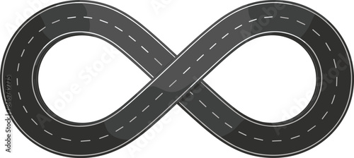 Infinity Symbol Road or Highway Vector Graphic