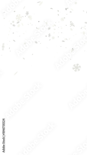 Light snowfall overlay transparent PNG vertical copy space 3D render
