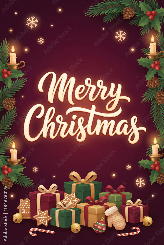 Obraz premium christmas greeting card with gifts