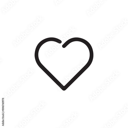 black Heart icon in linear design isolated vector signs. Medicine concept. Medical health care. Love passion concept. Heart shape design.