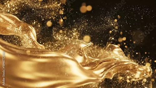 Sophisticated swirling gold background with sparkling accents for events