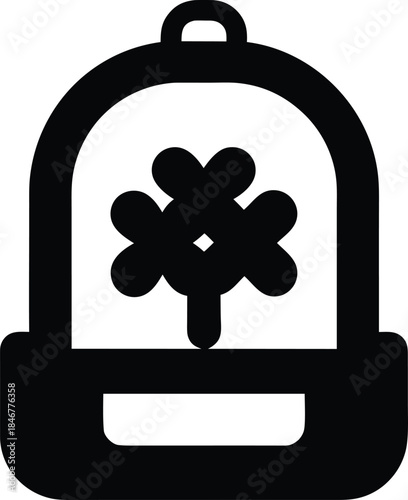 lucky clover backpack line art vector illustration on transparent background