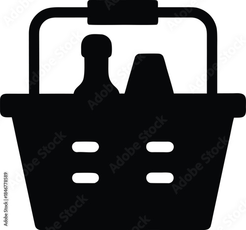 parade picnic basket line art vector illustration on transparent background