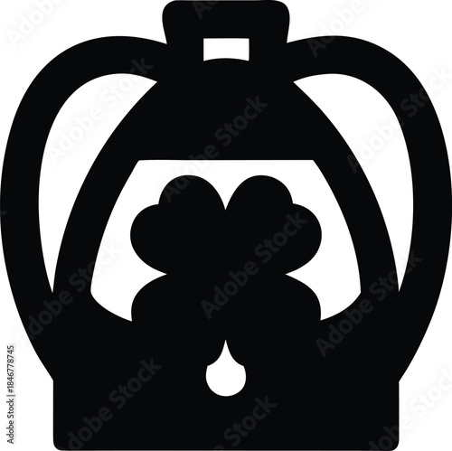 shamrock backpack line art vector illustration on transparent background