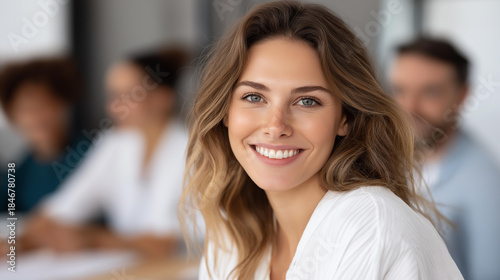 Free Download Faceless cheerful apprentice collaborating with peers in workplace, photorealistic image in cinematic style, professional training environment, team learning, defocused young worke - GFXLoad