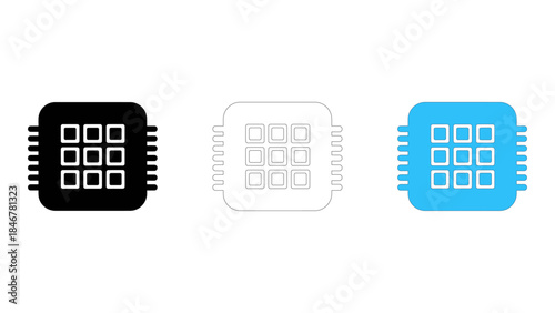 Diverse multi core processor icons representing parallel processing for superior performance