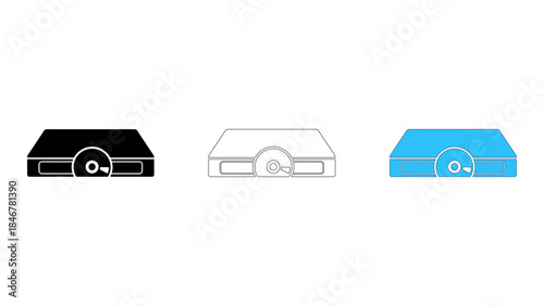 Internal optical drive icon for reading and writing optical discs within computers