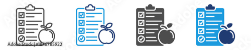 nutrition icon set multiple style