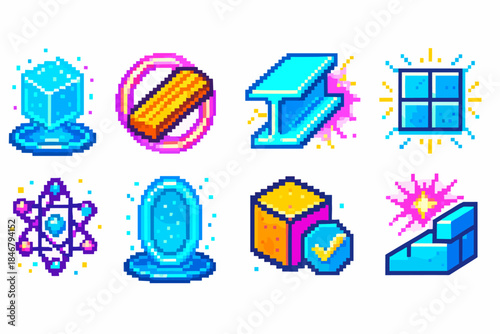 Building materials 3d icon set. Construction, development tools collection.