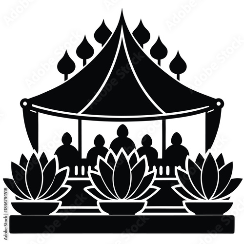 lotus festival vector icon on white background