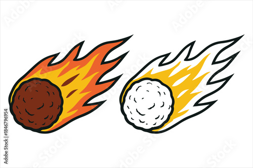 Two meteors in flight