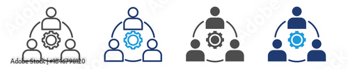 teamwork icon set multiple style