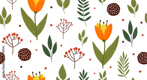 Seamless Spring Floral Pattern for Fabric Wrapping Paper Nursery Decor Textile Design