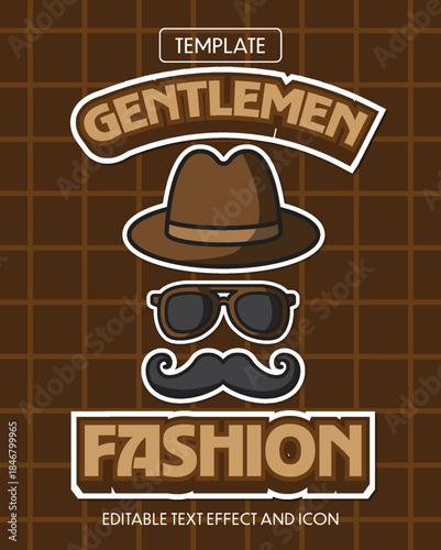 gentlemen fashion editable text effect with modern and simple style