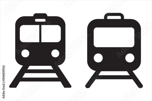 Two train icons on tracks
