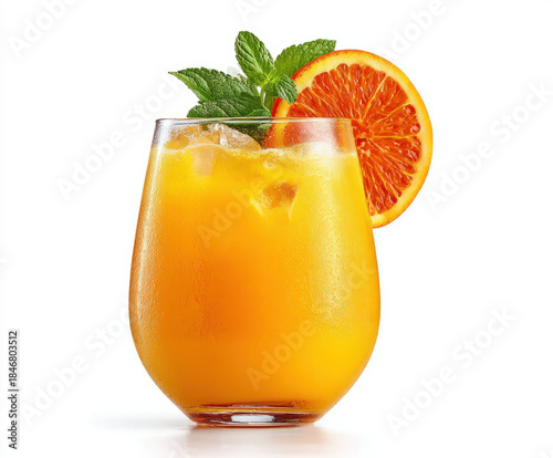 Orange juice isolated on white