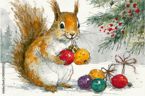 simple Christmas watercolor...