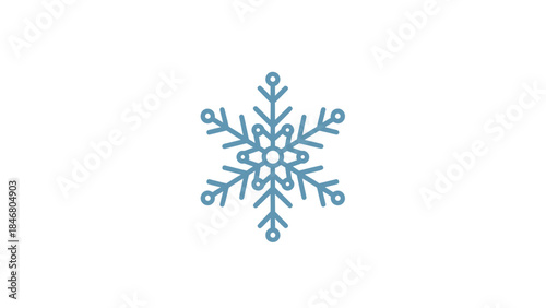 Stylized blue snowflake icon illustration with intricate crystalline details representing winter cold and frost.