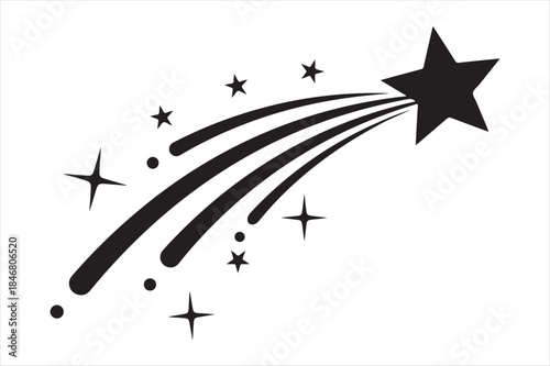 Shooting star in night sky