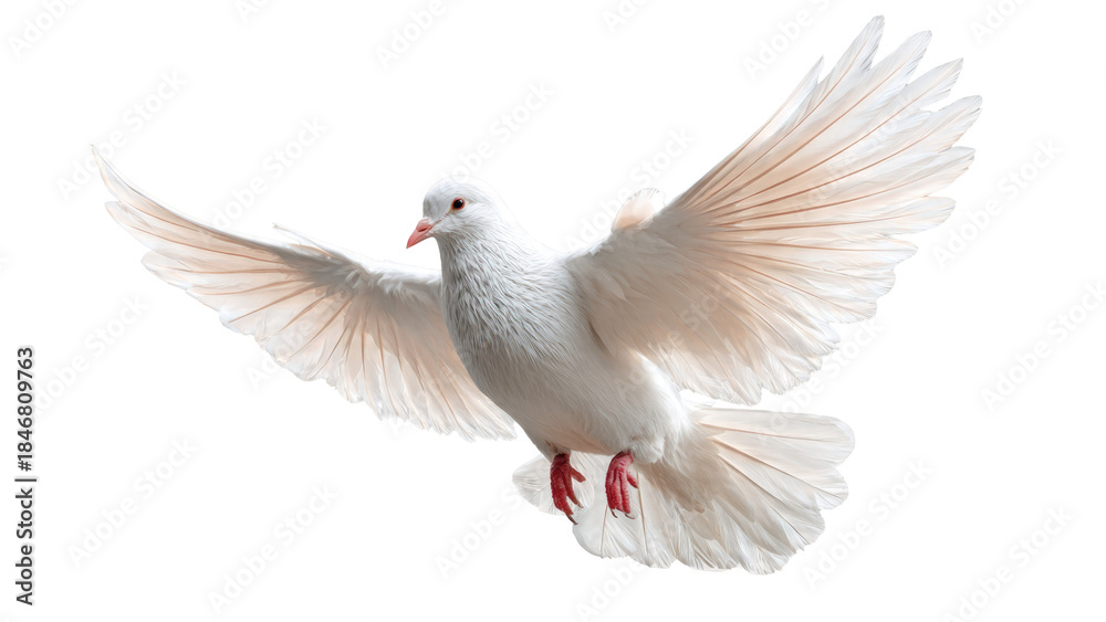 Obraz premium White Dove Flying Isolated
