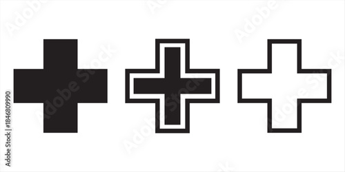 Three cross symbols