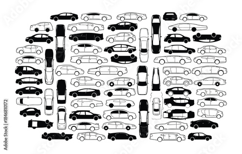 Collection of various cars in different shapes and sizes
