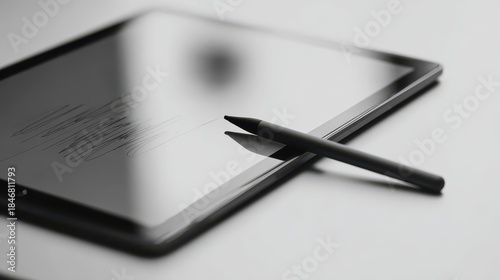 Wallpaper Mural Close-up of a sleek tablet with a digital stylus resting on a smooth surface, showcasing modern technology and creative possibilities in a minimalist setup Torontodigital.ca