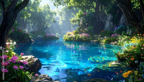 妖精が宿る碧の幻想的な泉3