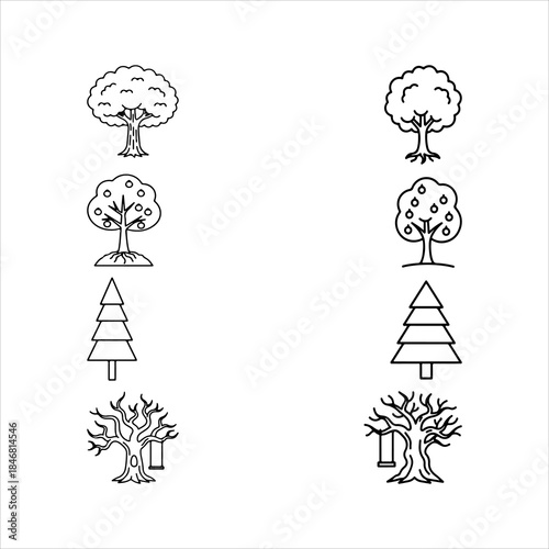 A Vibrant Natural Tree Icon Symbol, Showcasing Growth and Environmental Life in a Flat Design Minimalist Vector for Ecology Forest Success Green Nature Plant Development.