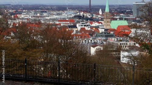 bielefeld germany cityscape in winter 4k 30fps video